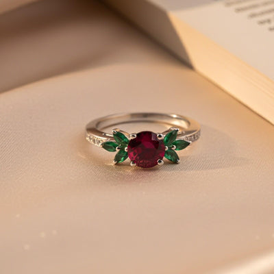 Silver Floral Accent Ring for Women Gold Vermeil (2.5 Micron)