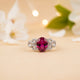 Silver Red Ruby Designer Ring Gold Vermeil (2.5 Micron)