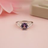 Silver Amethyst Solitaire Ring Gold Vermeil (2.5 Micron)