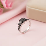 Silver Black Diamond Cluster Ring Gold Vermeil (2.5 Micron)