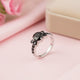 Silver Black Diamond Cluster Ring Gold Vermeil (2.5 Micron)