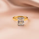 Silver Emerald Cut Solitaire Ring  Gold Vermeil (2.5 Micron)