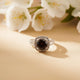 Silver Red Garnet Halo Ring Gold Vermeil (2.5 Micron)