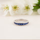 Silver Blue Sapphire Eternity Band Ring Gold Vermeil (2.5 Micron)