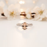 Silver Oval Morganite Solitaire Ring Gold Vermeil (2.5 Micron)