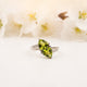 Silver Marquise Peridot Bypass Ring Gold Vermeil (2.5 Micron)