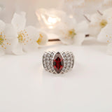 Silver Ruby Vintage Style Ring