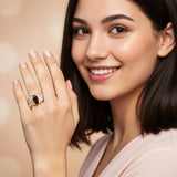 Silver Ruby Vintage Style Ring