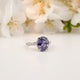 Silver purple amethyst Solitaire Ring Gold Vermeil (2.5 Micron)