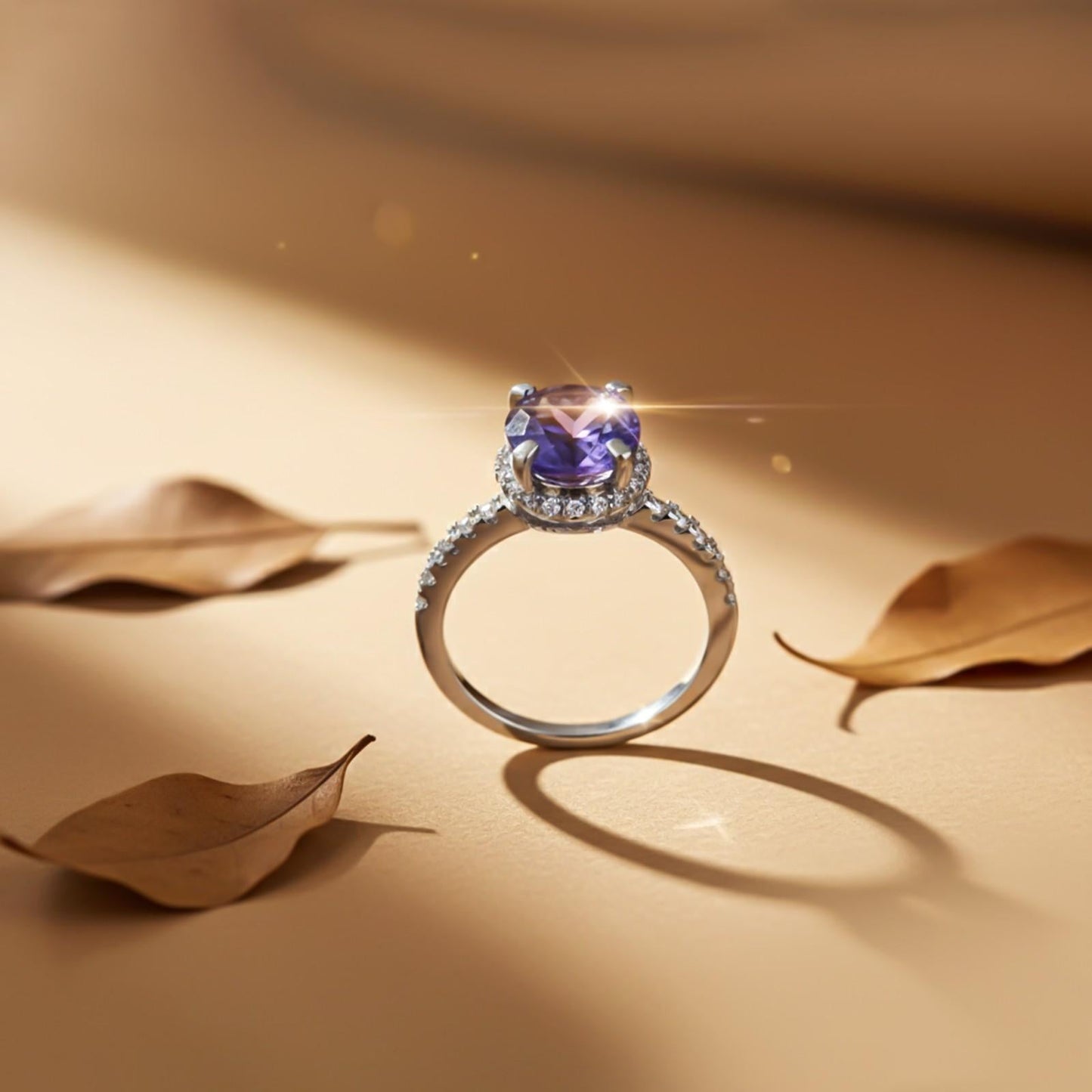 Silver Blue Sapphire Solitaire Ring