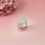 Silver Vintage Opal Signet Ring for Men