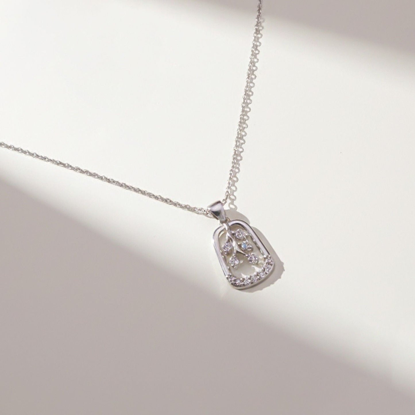 Silver Leaf Drop Pendant & Earrings Set