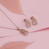 Silver Leaf Drop Pendant & Earrings Set