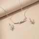 Silver Bamboo Knot Pendant & Earrings Set