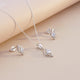 Silver Leaf Glow Pendant & Earrings Set