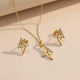 Silver Geometric Spark Triangle Pendant & Earrings Set