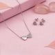 Silver Dual Heart Spark Pendant & Earrings Set