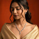 Silver Circular CZ Link Necklace & Earrings Set