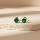 Silver Sphere Green Emerald Stud Earrings Gold Vermeil (2.5 Micron)