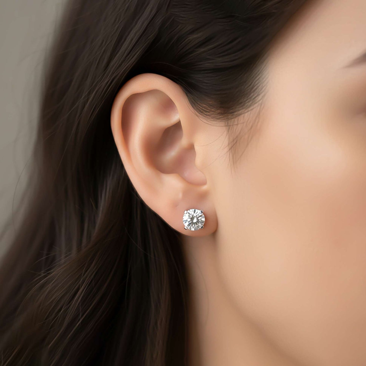 Silver Sphere Screw Stud Earrings