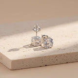 Silver Sphere Screw Stud Earrings Gold Vermeil (2.5 Micron)