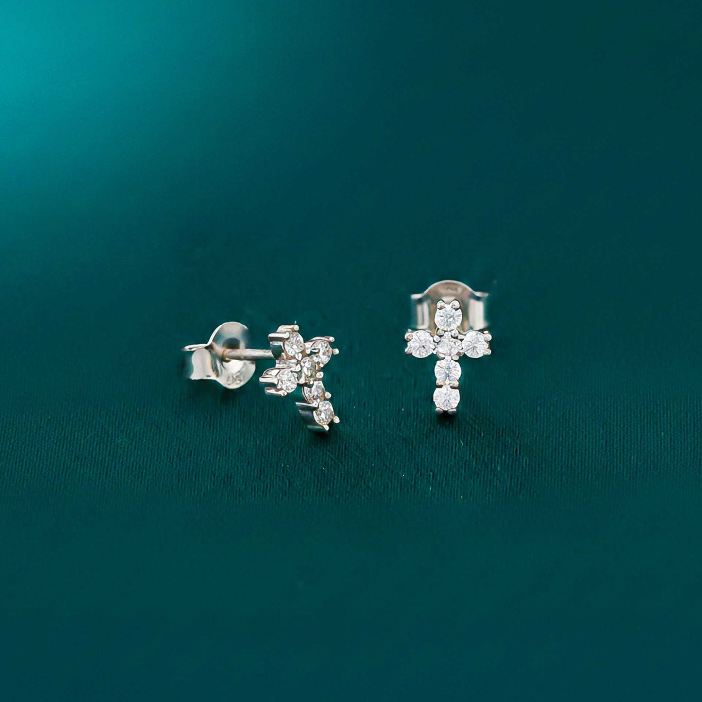 Silver Cross Stud Earrings