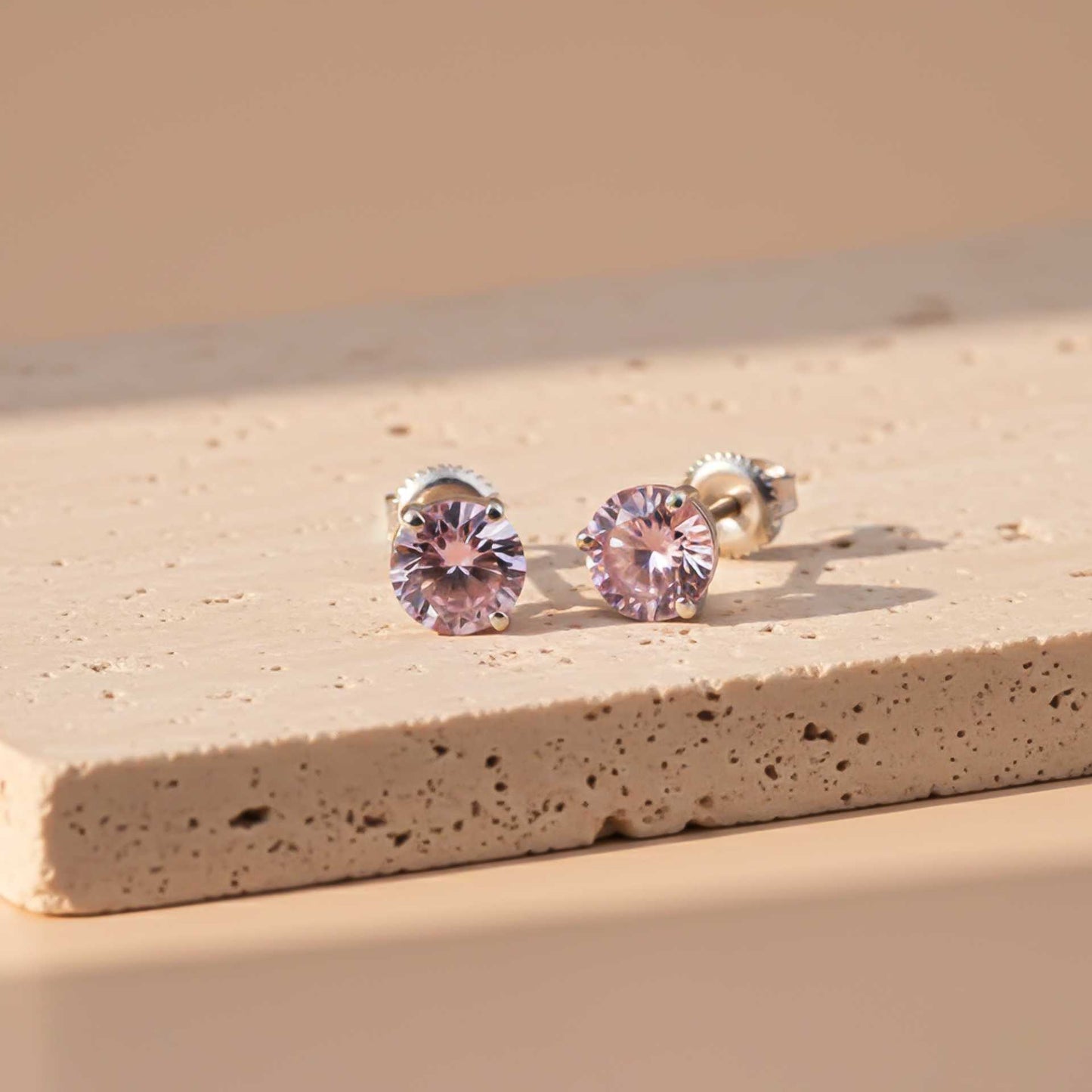 Silver Sapphire Circular Studs Earring