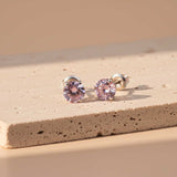 Silver Sapphire Circular Studs Earring Gold Vermeil (2.5 Micron)