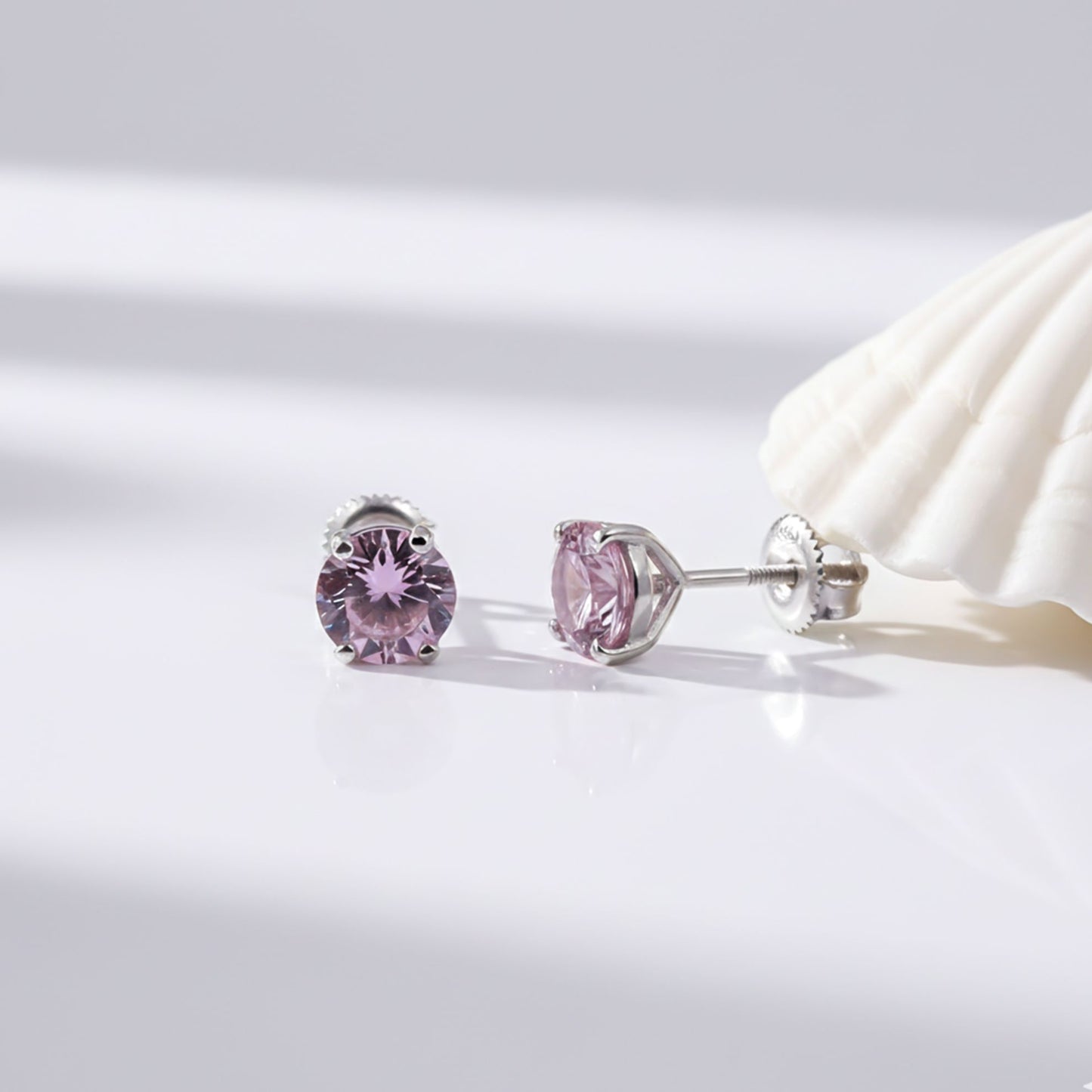 Silver Sapphire Circular Studs Earring