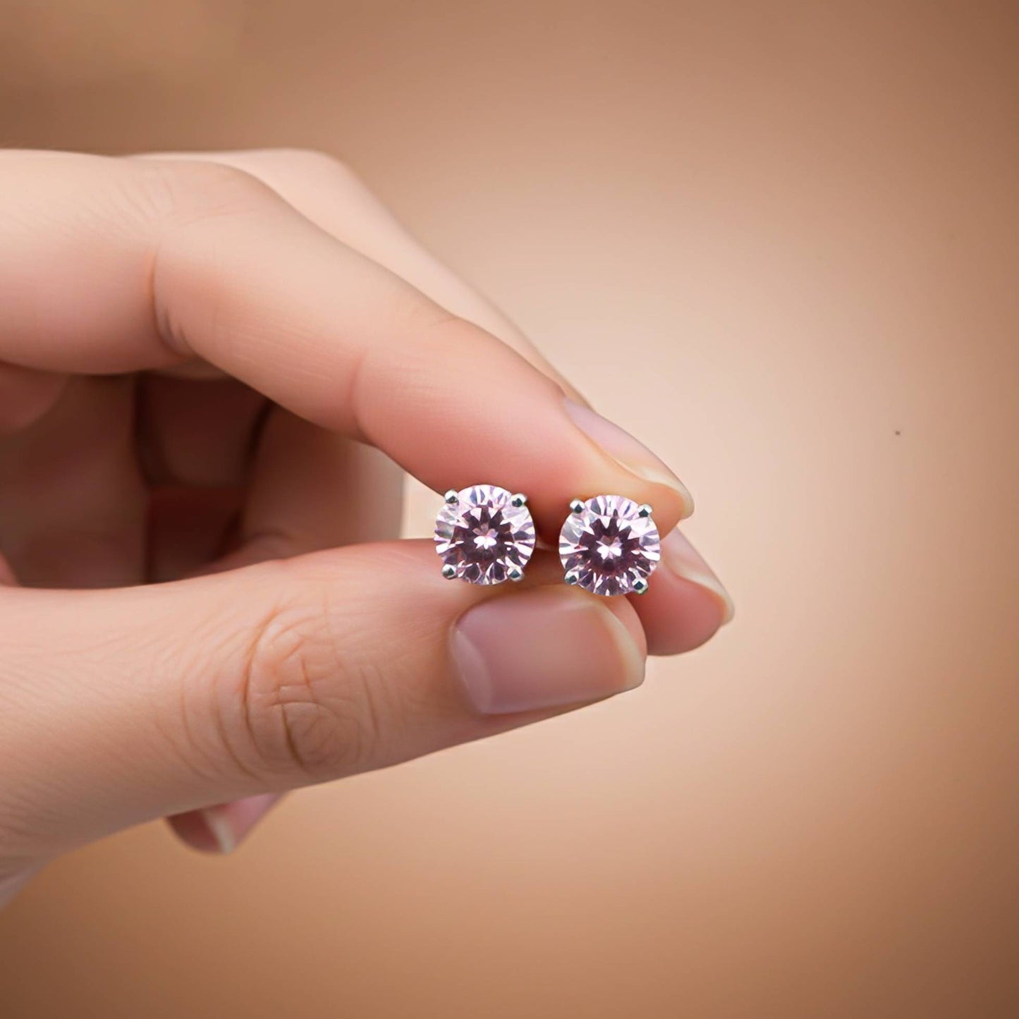 Silver Sapphire Circular Studs Earring