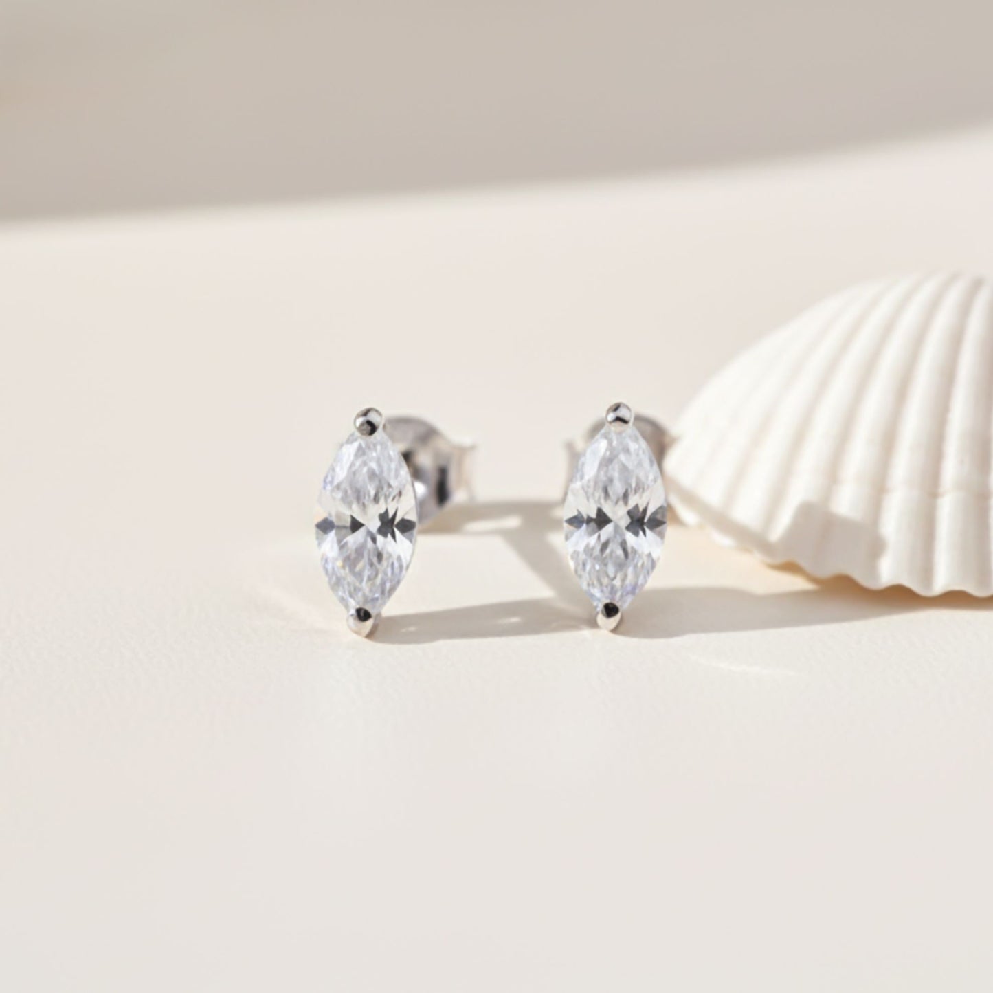 Silver Marquise Zircon Studs Earring