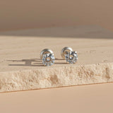 Zircon Stoned Silver Studs Gold Vermeil (2.5 Micron)