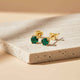 Golden Mini Emerald Stud Earrings Gold Vermeil (2.5 Micron)
