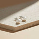 Silver Pearl Moon Stud Earrings Gold Vermeil (2.5 Micron)