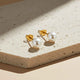 Golden Pearl Moon Stud Earrings Gold Vermeil (2.5 Micron)