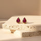 Golden Pear Shape Ruby Stud Earrings Gold Vermeil (2.5 Micron)