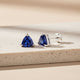 Trillion-Cut Blue Sapphire Stud Earrings Gold Vermeil (2.5 Micron)