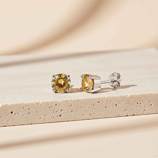 Yellow Champaign Stud Earrings