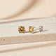 Yellow Champaign Stud Earrings Gold Vermeil (2.5 Micron)