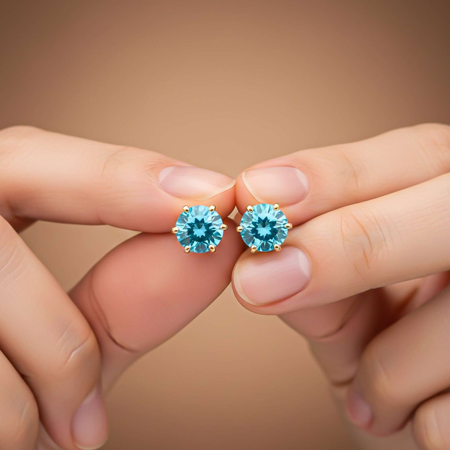 Solitaire Topaz Stud Earrings