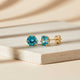 Solitaire Topaz Stud Earrings Gold Vermeil (2.5 Micron)