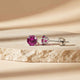 Sterling Silver Round Pink Ruby Solitaire Stud Earring Gold Vermeil (2.5 Micron)