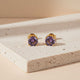 Golden Purple Amethyst Stud Earrings Gold Vermeil (2.5 Micron)