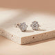 Silver Floral Zircon Stud Earrings Gold Vermeil (2.5 Micron)