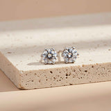 Silver Circle Zircon Stud Earrings Gold Vermeil (2.5 Micron)
