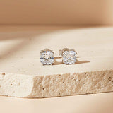 Silver Pillow Style Stud Earrings Gold Vermeil (2.5 Micron)
