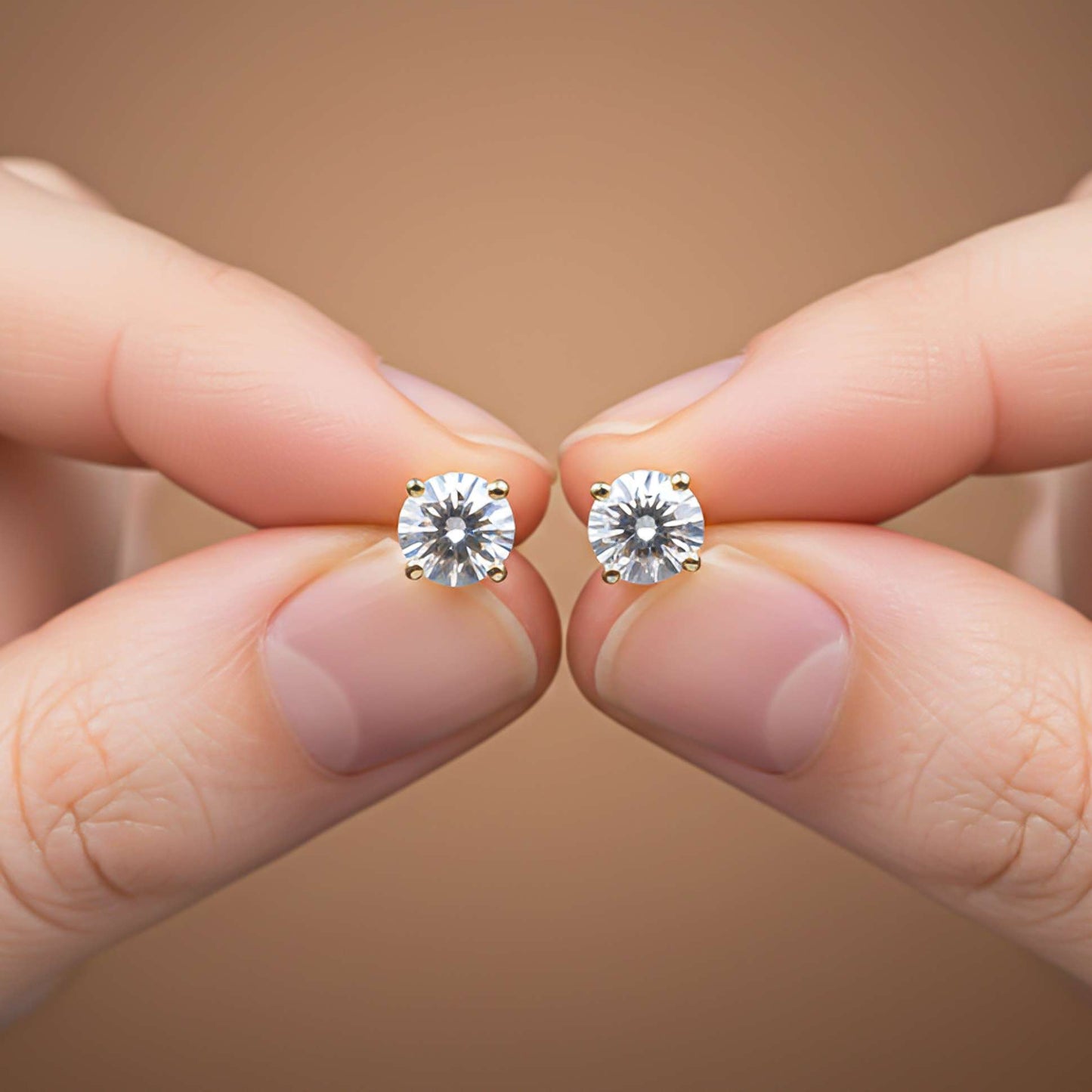 Golden Mellow Round Stud Earrings