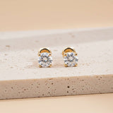 Golden Mellow Round Stud Earrings Gold Vermeil (2.5 Micron)