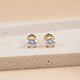 Golden Mellow Round Stud Earrings Gold Vermeil (2.5 Micron)