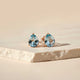 Rose Gold Teardrop Aqua Stud Earrings Gold Vermeil (2.5 Micron)